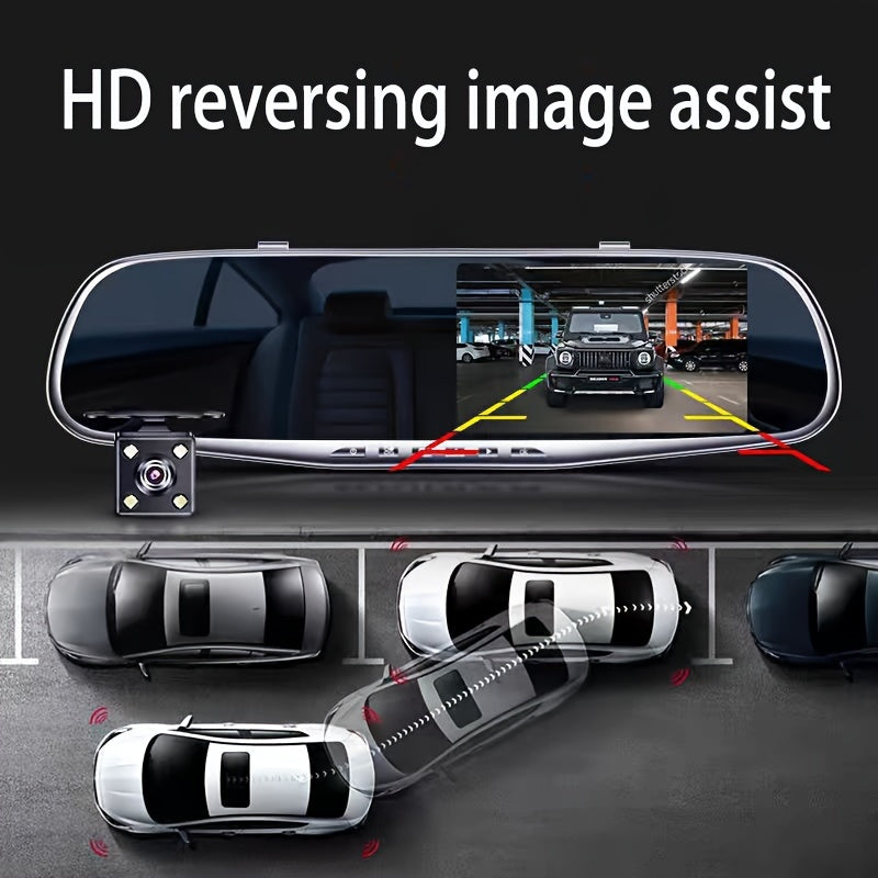 YiXingjia HD Dual Lens Car Dash Cam with Night Vision, Loop Recording, Wide Angle, 64GB Memory Card, 36V Car Plug Power Mode.