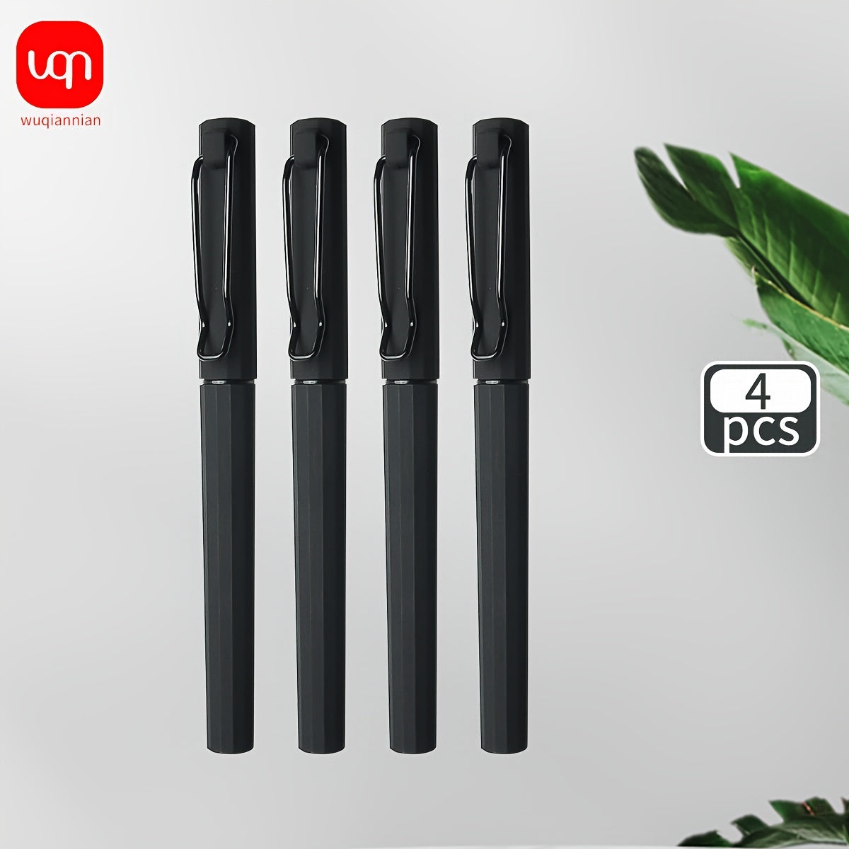 4/8 dona Wuqiannian jel qalam rollerball, 0.7mm o‘rta nuqta, tez quriydigan, ergonomik dizayn U-shaklidagi klip bilan, qora siyoh ofis va maktab uchun.