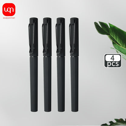 4/8pcs Wuqiannian Gel Ink Rollerball Pens, 0.7mm Medium Point, Quick Drying, Ergonomic Design with U-Shaped Clip, Black Ink for Office & School Use.