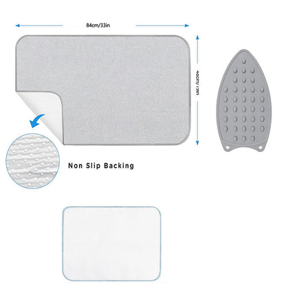 Set of 3 Foldable Ironing Board Pads - Safe Ironing on Any Tabletop with Heat Resistant, Non-Slip Surfaces - Ideal for Travel, Home Use