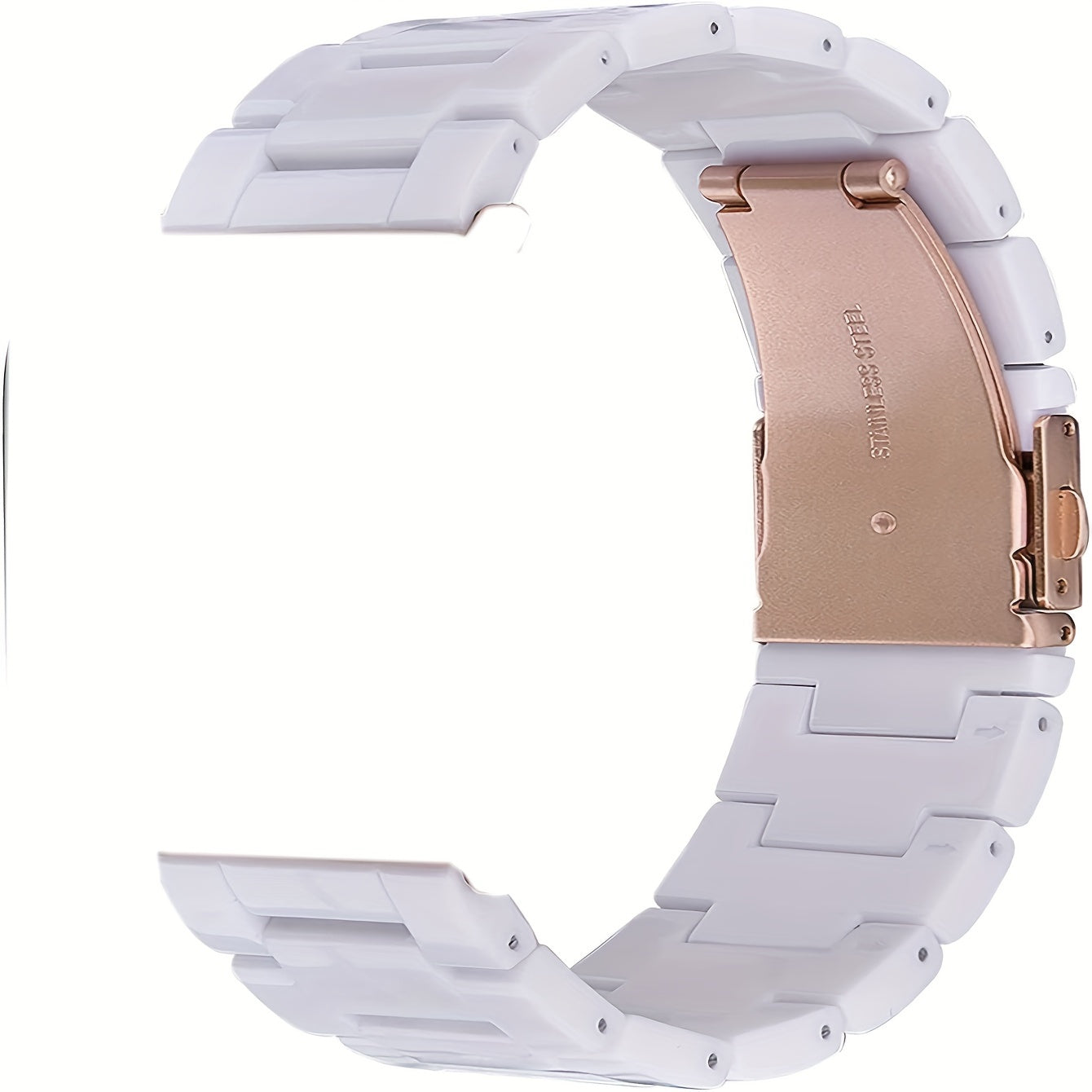 Chic Ivory White Resin Band for iWatch - Fits 38mm to 49mm Sizes, Compatible with Ultra & Series Models - Sleek, Comfortable Design with Butterfly Clasp, Lightweight and Gentle on Skin