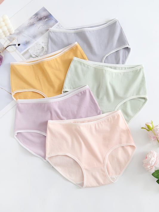 5-pack Women's Comfort Briefs in Pastel Colors with Stretchy Waistband