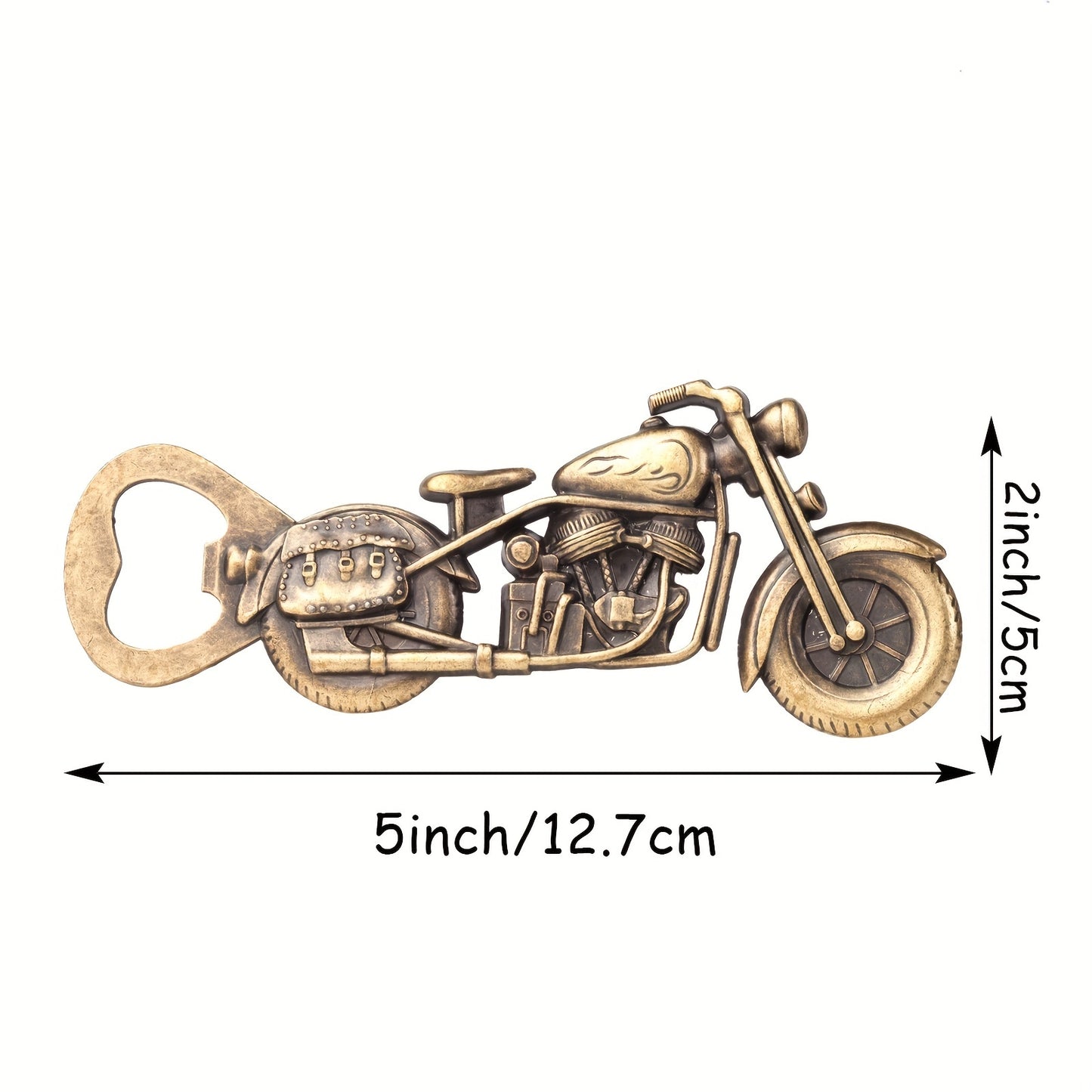 Retro motorcycle bottle opener: detailed metal design, no electricity required. Great for beer and wine lovers, perfect gift for motorcycle fans. A must-have for any home bar.