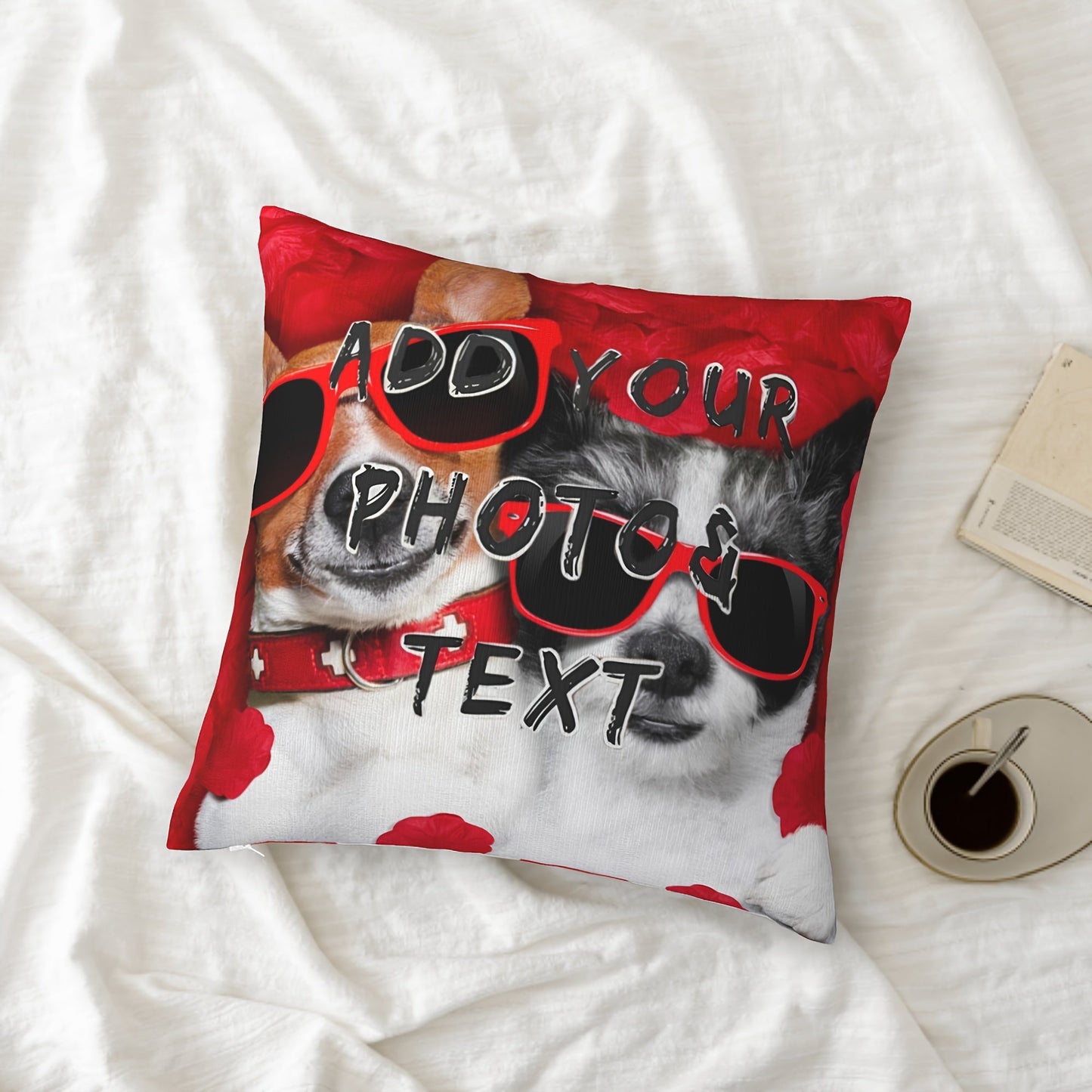 One piece of custom-designed pillow cover for home decoration, featuring patterns for Valentine's Day, Christmas, Thanksgiving, and New Year. This makes a perfect family gift or wedding anniversary gift with single-sided printing. Pillow cover does not