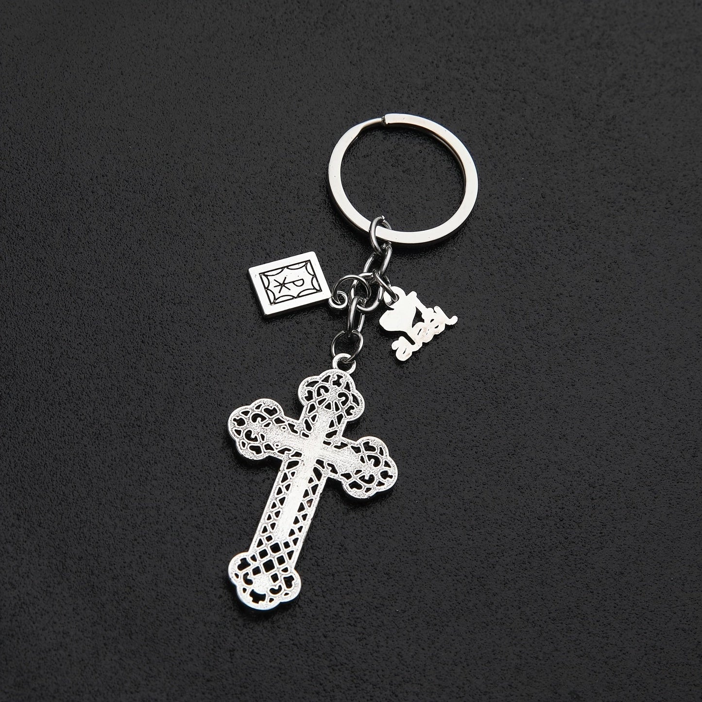 20 pieces of cross key chains with holy book pendants attached, perfect for holding your car keys. These key rings make great religious favors for Christians and Easter prayer gifts.