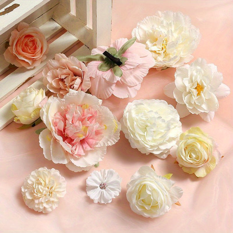 1 pack of silk rose flower heads for home decor, weddings, and DIY crafts - ideal for garlands and gift accessories.