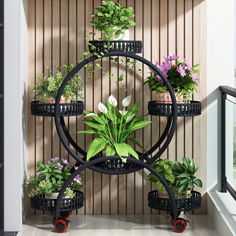 Innovative iron flower stand for pothos plants, perfect for decorating living rooms or gardens.