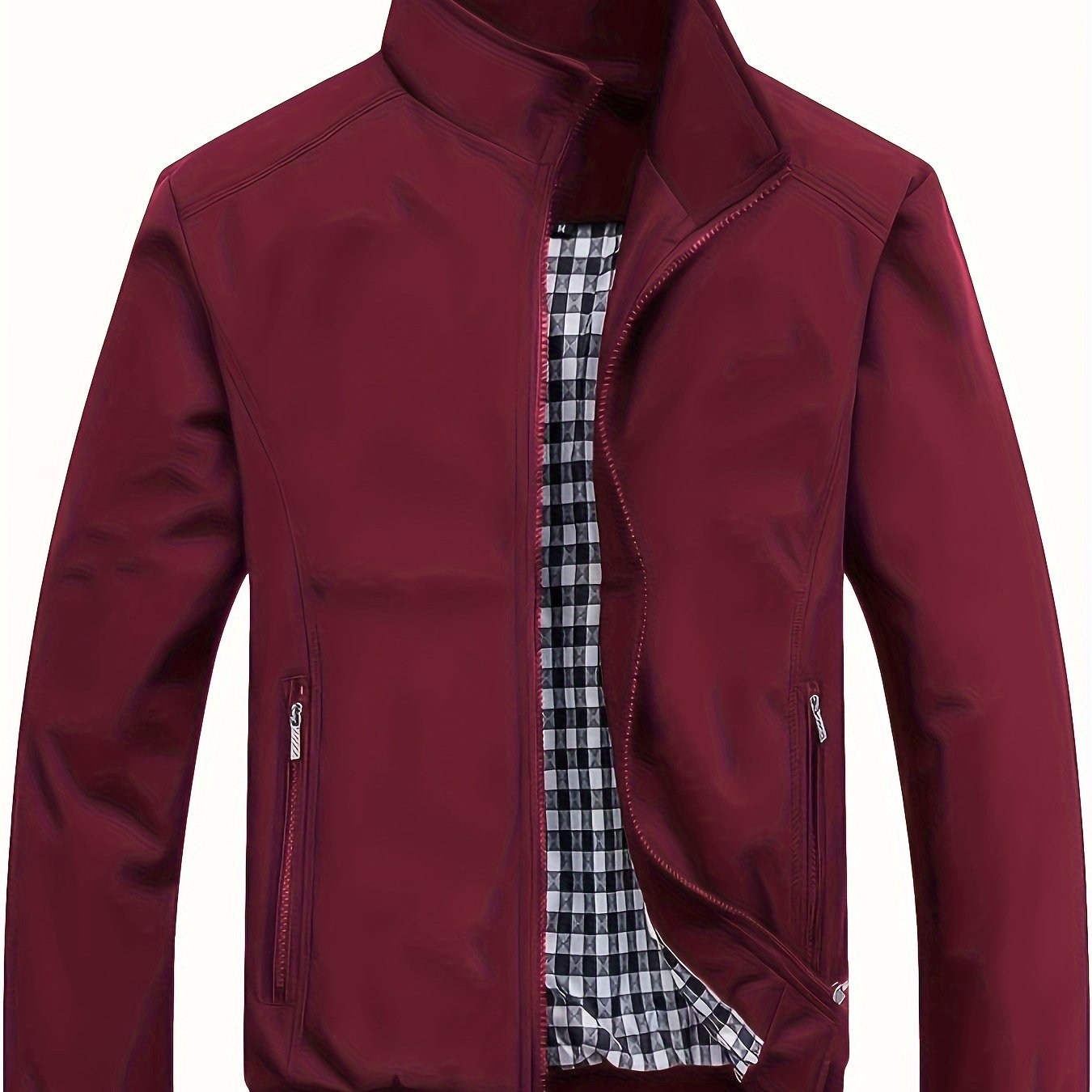 Men's versatile band collar zip-up jacket for outdoor sports and daily life.