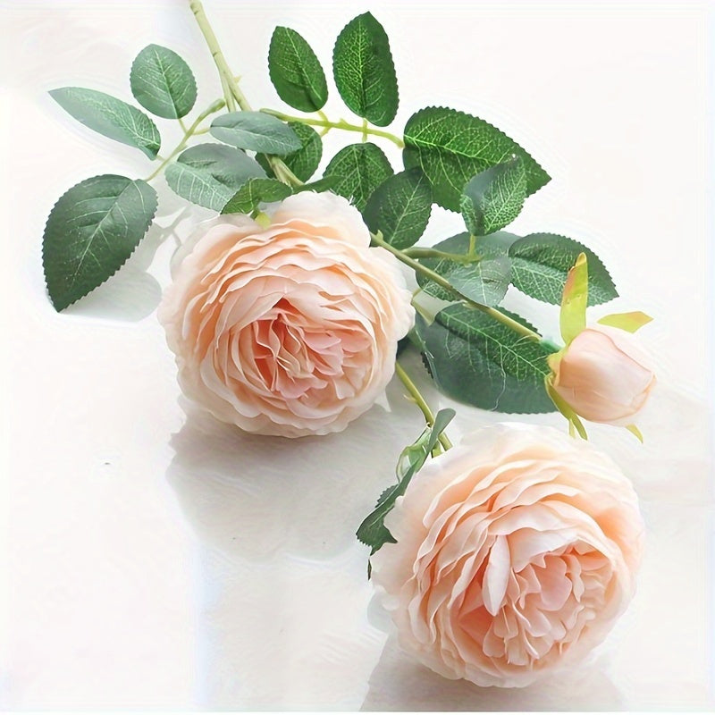 1PC European-style imitation peony, ideal for wedding season and home wedding decoration, featuring three heads.