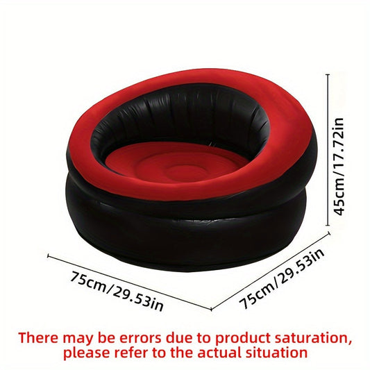 Portable PVC lounger in stylish velvet bean bag design - the ultimate no-electricity recliner for comfort on the go! Easy to clean non-textile surface with optional cushion for added coziness. Perfect for use in the office, bedroom, living room, or even