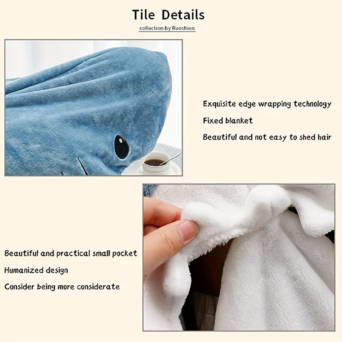 Stay cozy in this adorable shark-patterned blanket hoodie designed for adults. This cute and funny blue shark flannel blanket features a cartoon animal design perfect for lounging on the sofa, in bed, or even while camping in your car. A great gift idea