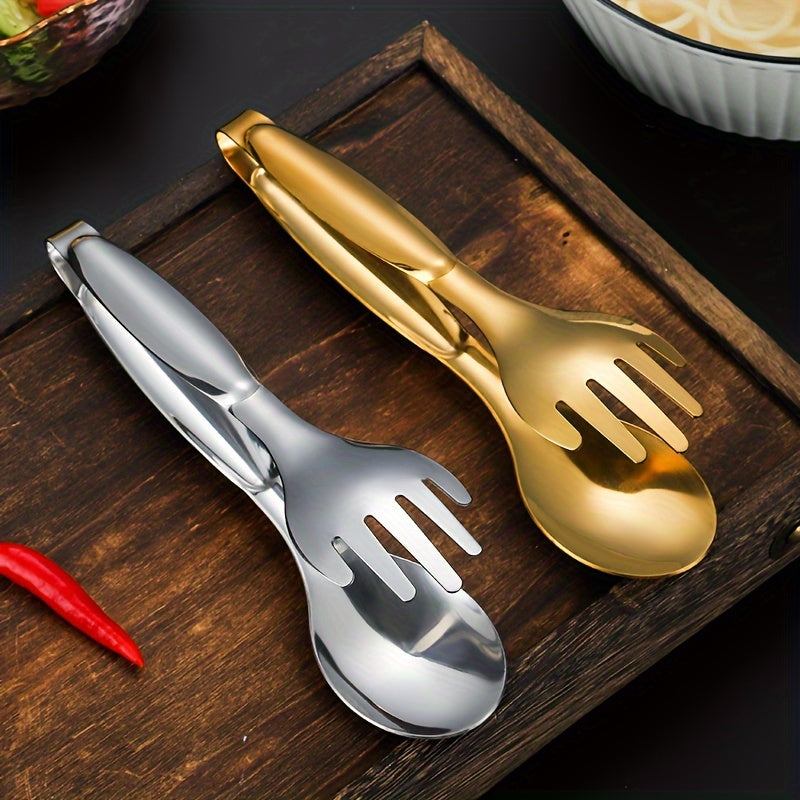 Classy Gold-Plated Stainless Steel Serving Tongs - Ideal for Serving Salads, Bread, & Buffets - Long-Lasting Kitchen Tools