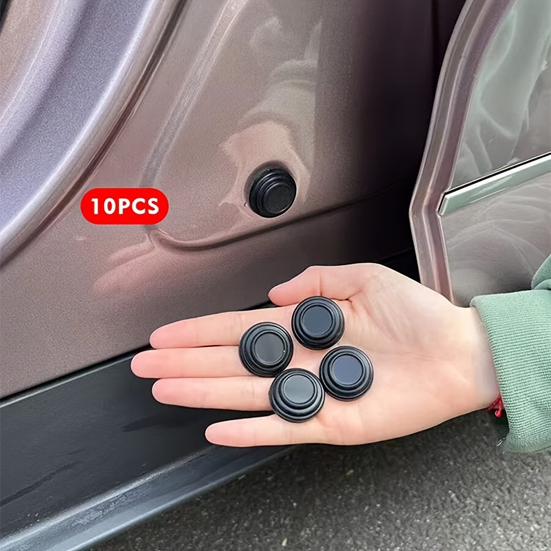 10-Pack Silicone Car Door Seal Pads for Noise Reduction, Vibration Damping, and Shock Absorption; Universal Fit for Most Car Models.