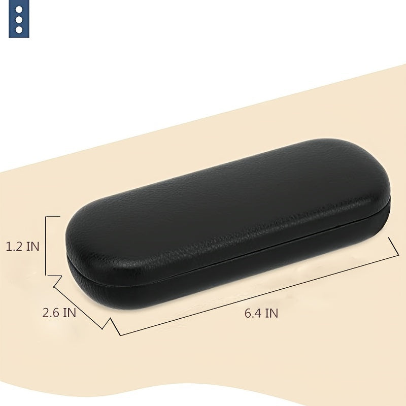 Sturdy Black Glasses Case, Compact Sunglasses/Eyeglass Shell Holder, Easy-to-Carry Sunglass Case