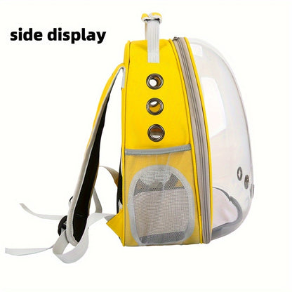 PVC Hard-Sided Pet Carrier Backpack for Cats and Small Animals