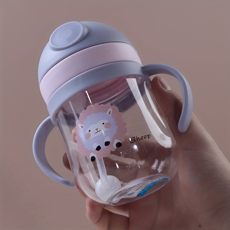 Water Drop Shaped Food Grade Drinking Cup with Straw, Cute and Drop Resistant 280ml Water Bottle