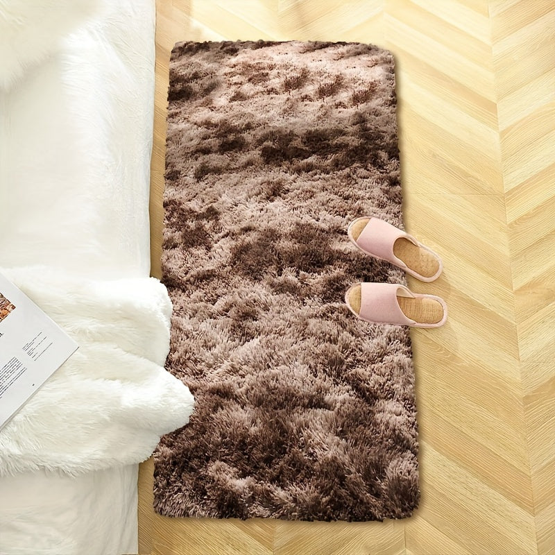 Soft fluffy shag area rug for living room or bedroom. This non-slip, machine washable carpet adds a cute, luxurious touch to your home decor.