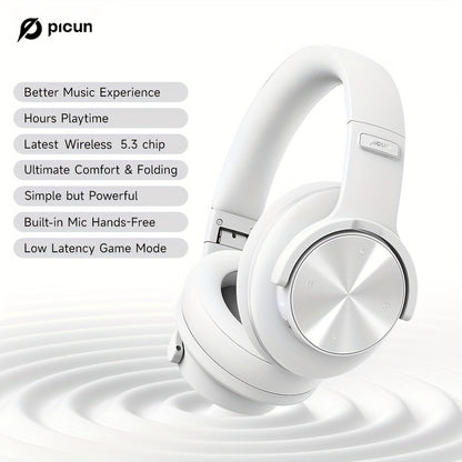 Picun B8 Wireless Headphones offer 120 hours of wireless playback, hands-free calling, and a foldable design. Optimized for use with mobile phones and PCs in travel, home, and office