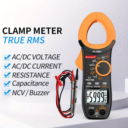 Aicevoos Digital Clamp Meter, 6000 Counts 600A/1000A AC/DC Current, Auto Rang, True RMS Multimeter Ammeter Voltage Tester with NCV.