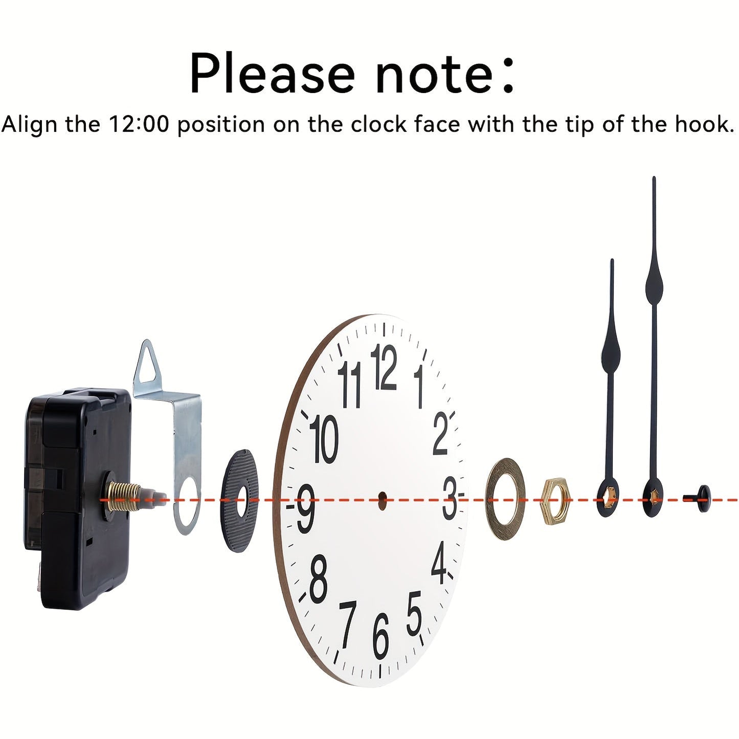 Quartz Wall Clock Movement Kit, 39.88 cm Diameter, Compatible with Plastic Repair Parts, Assembly Required, Replacement Mechanism for Home Clocks