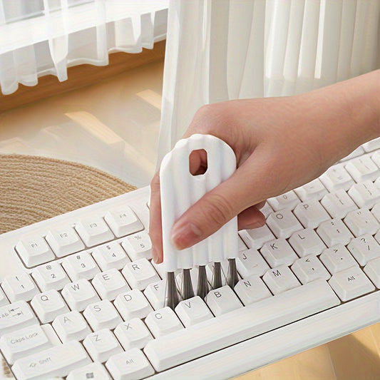 Multi-Purpose Cleaning Brush for Keyboard, Cup Lids, Bottle Caps, and Air Vents - Plastic, Great for Bedroom, Kitchen, Digital Devices, Car, Bathroom, Gap Cleaning, Crevice Tool, Air Cushion Cleaner