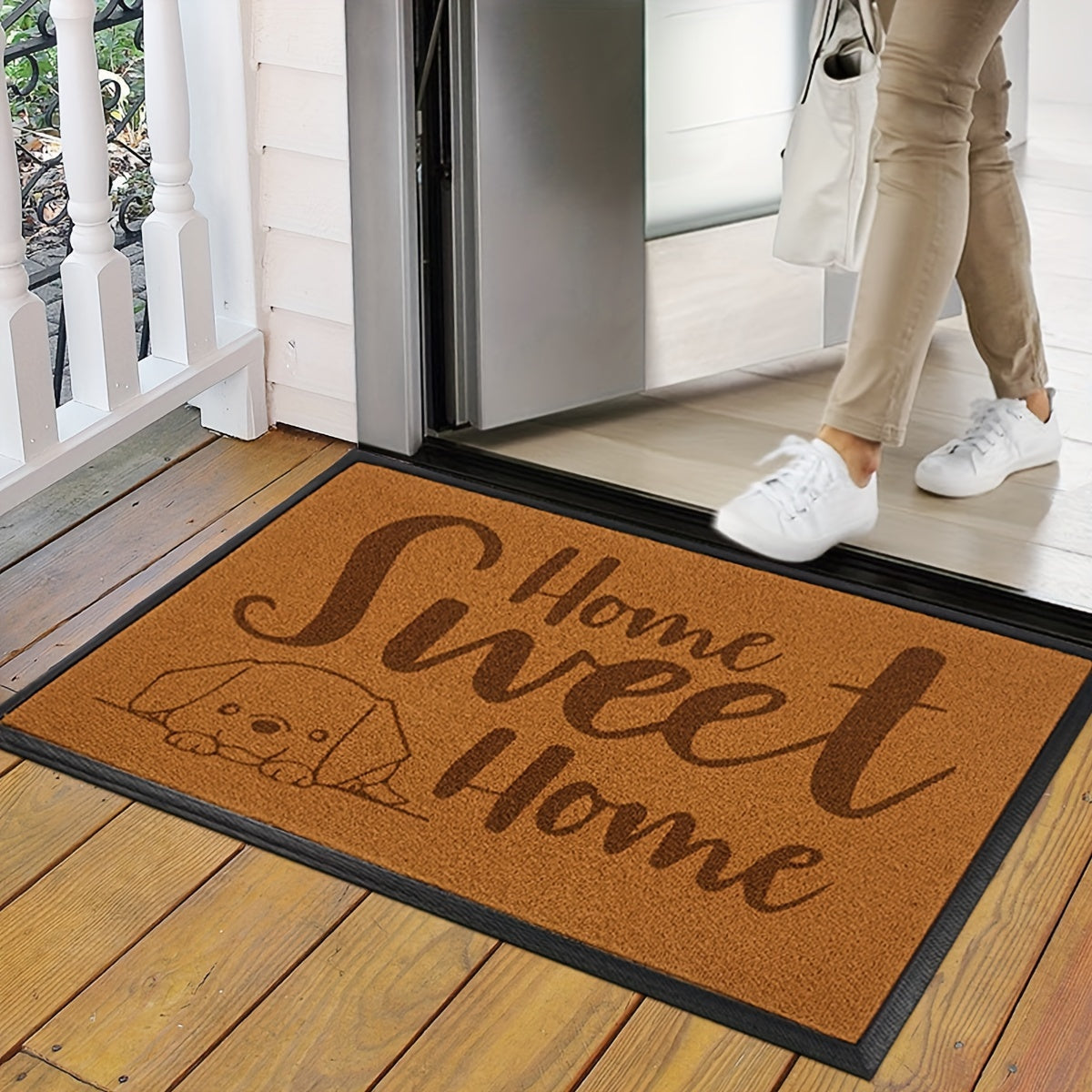 Welcome guests with the Home Sweet Home Doormat featuring a charming paisley pattern. This lightweight, machine-made doormat has a low pile and is made of polyester fiber with PVC backing. Hand wash only, this rectangle absorbent oil-proof and