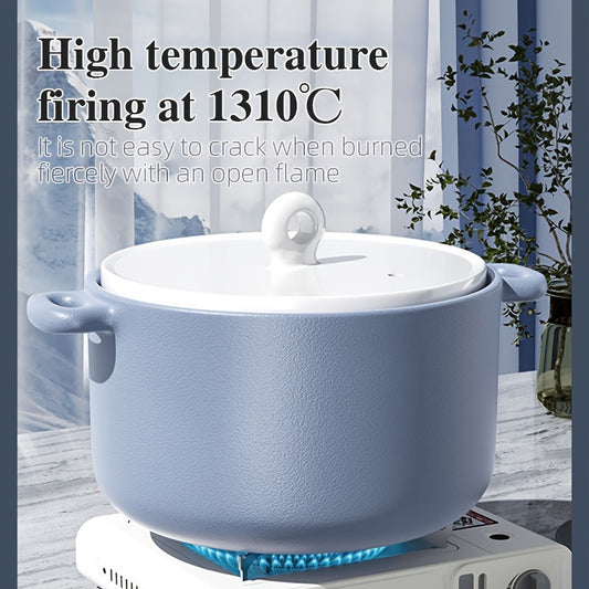 Elegant Blue Premium Stock Pot - 2.8L & 4L Crafted from heat-resistant ceramic, this stock pot is perfect for frying, sautéing, and poaching. It is ideal for preparing stews, rice dishes, and more! This non-stick, versatile, and long-lasting pot can be