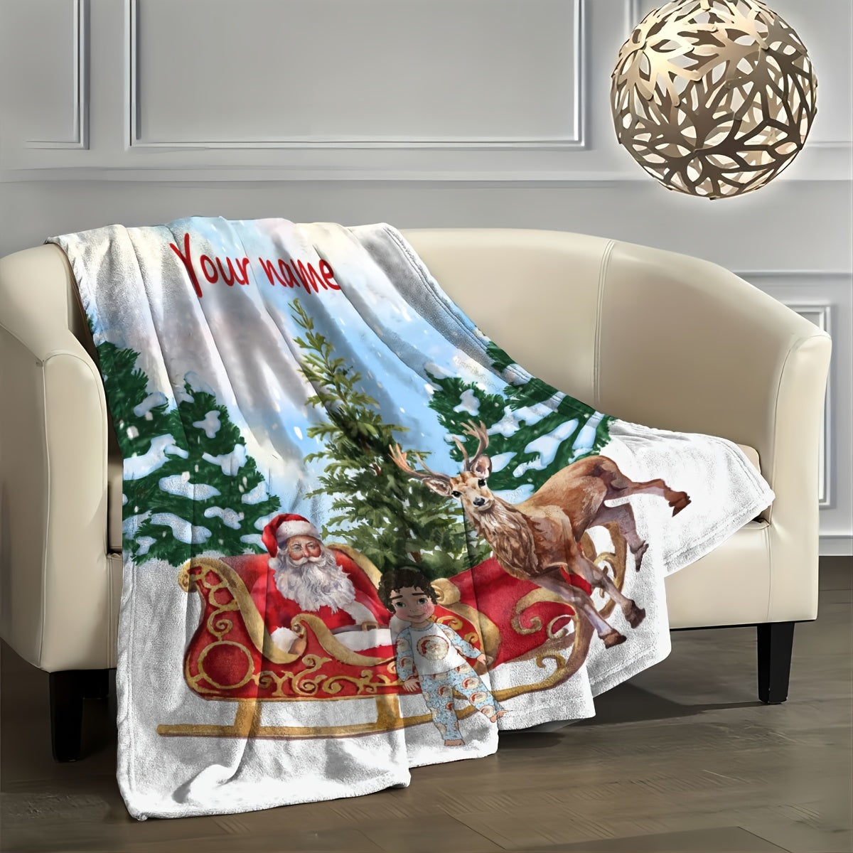 Warm and Cozy Polyester Flannel Fleece Throw Blanket with Customizable Christmas Style. This Multifunctional Decorative Blanket is perfect for all seasons with a Contemporary Style, Digital Print, Knitted design, and Polyester Lining. Available in Mixed