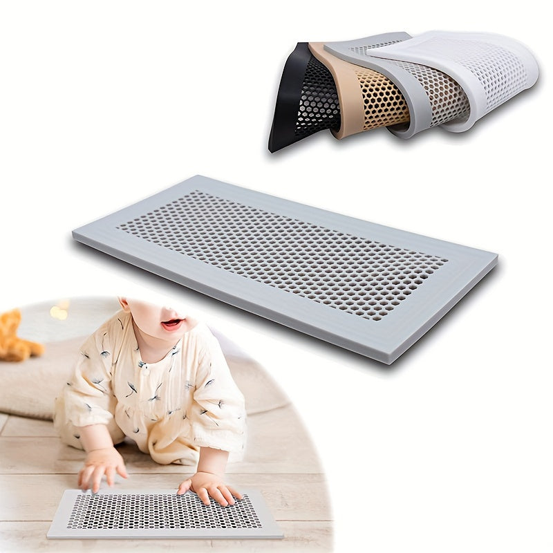 Silicone floor register protective cover designed for home floors, soft and durable material to cover air vents.