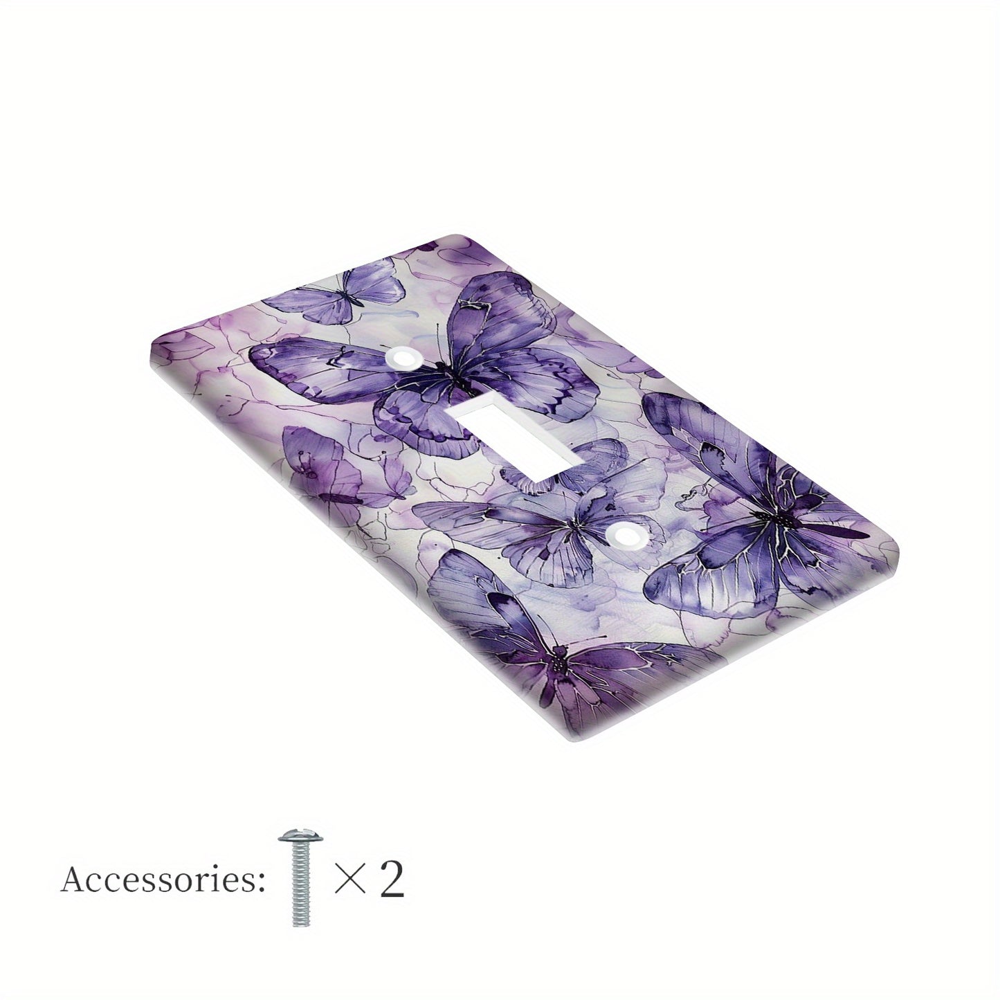 Purple butterfly light switch cover for bathroom and bedroom, easy to install.