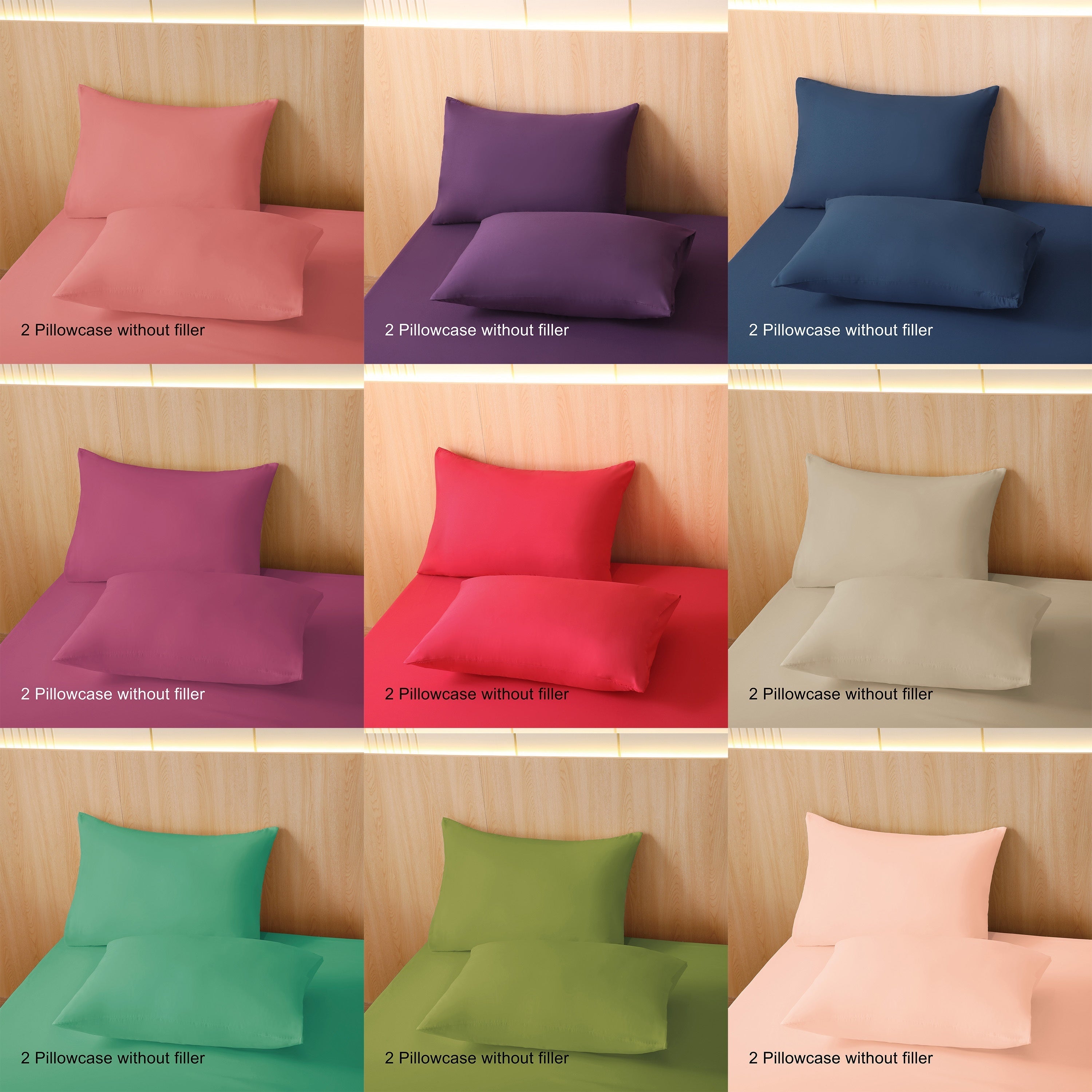 Get a set of 2 solid color pillowcases (pillow core not included) that are perfect for everyday use at home. These skin-friendly and comfortable pillow covers are machine washable, making them convenient for all seasons. The soft and breathable fabric