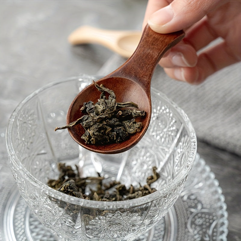 Essential Kitchen Gadget: Mini Wooden Spoon for Ice Cream, Tea & Coffee - Wide-Mouth Design, Short Handle - Ideal for Seasonings, Sugar & Salt