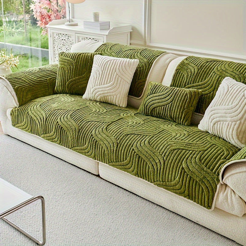 Bohemian Plush slipcover: quilted, non-slip, all season, easy care, pet friendly, machine washable, soft and comfortable - ideal for living rooms, bedrooms, and offices; protects sofas and armchairs up to 4 seats.