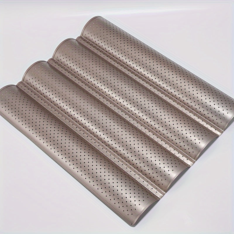 Baguette Baking Pan: Non-stick, One-pack with Mesh Mold and Options for 2, 3, or 4 Slots