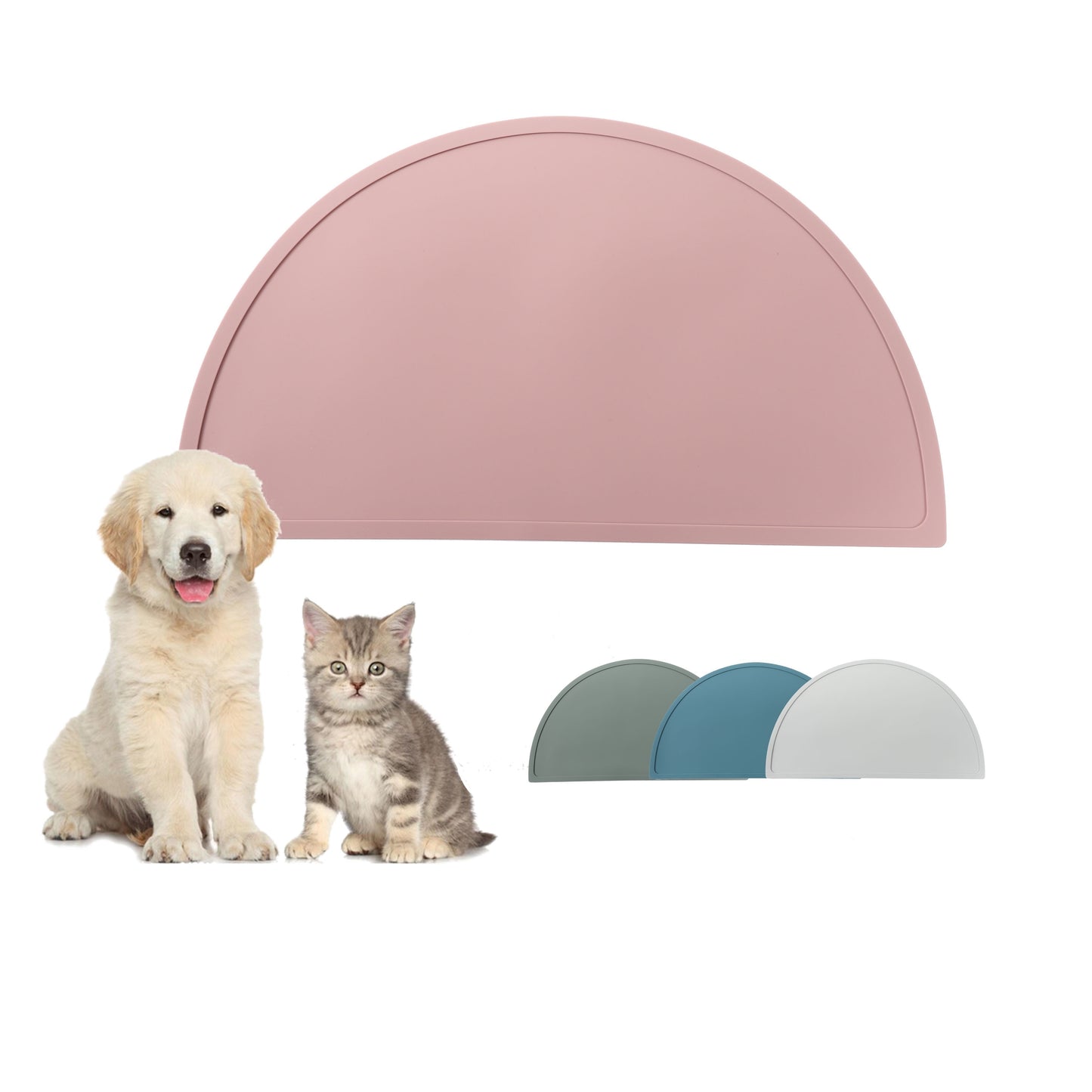 Small dogs and cats pet feeding mat - heat-resistant silicone pad, non-slip, easy to clean.