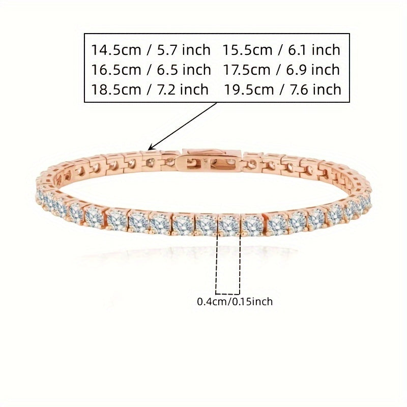 Luxurious 4mm Moissanite Tennis Bracelet with Invisible Clasp in S925 Sterling Silver - Glamorous Hip Hop Style Jewelry for Both Men and Women, Ideal for Couples Celebrating Anniversary, Birthday or Valentine's Day.