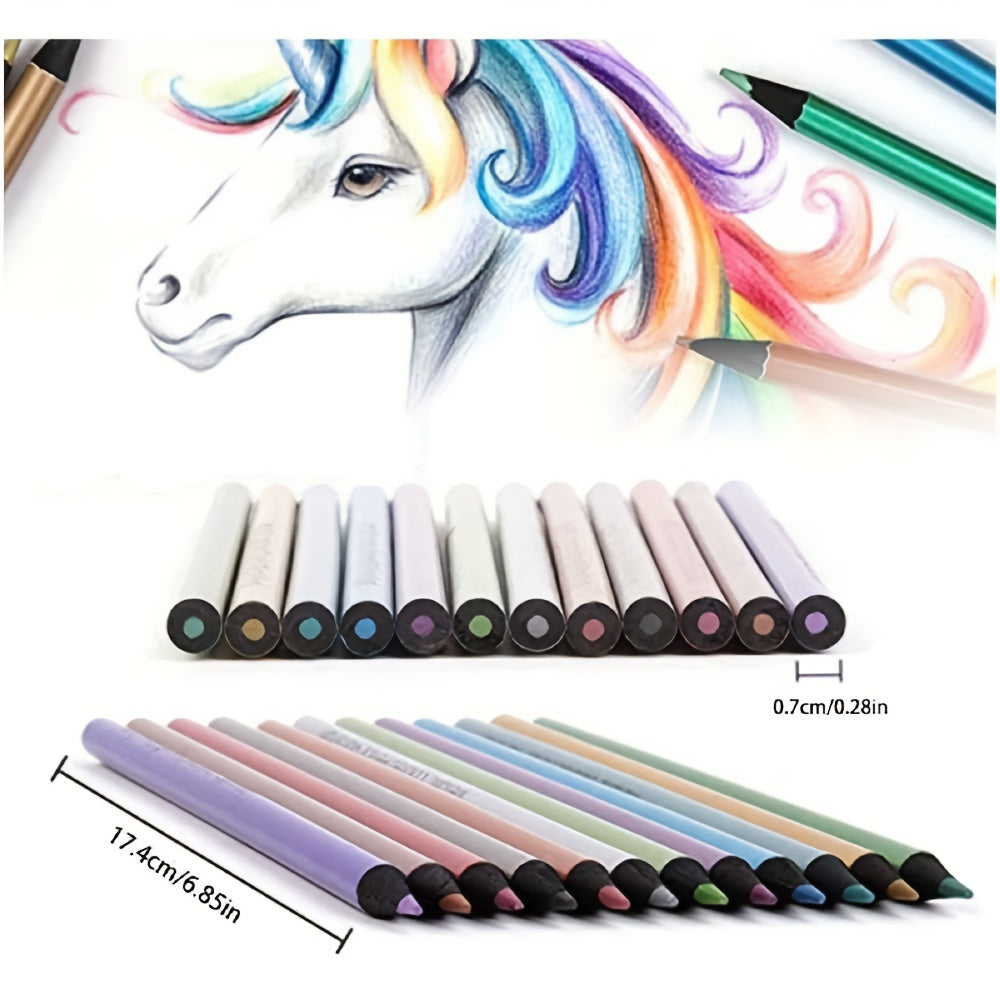 12 metallic color pencils for art, coloring, and creative DIY projects