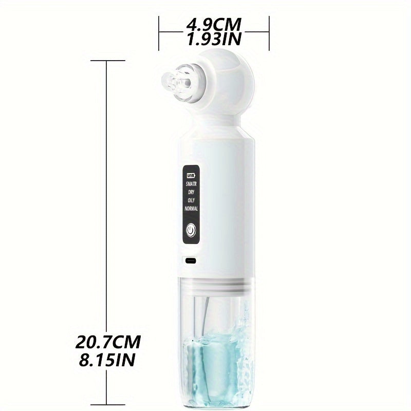 6-head electric blackhead vacuum with water cycle skin cleaning, USB charging mini beauty device.