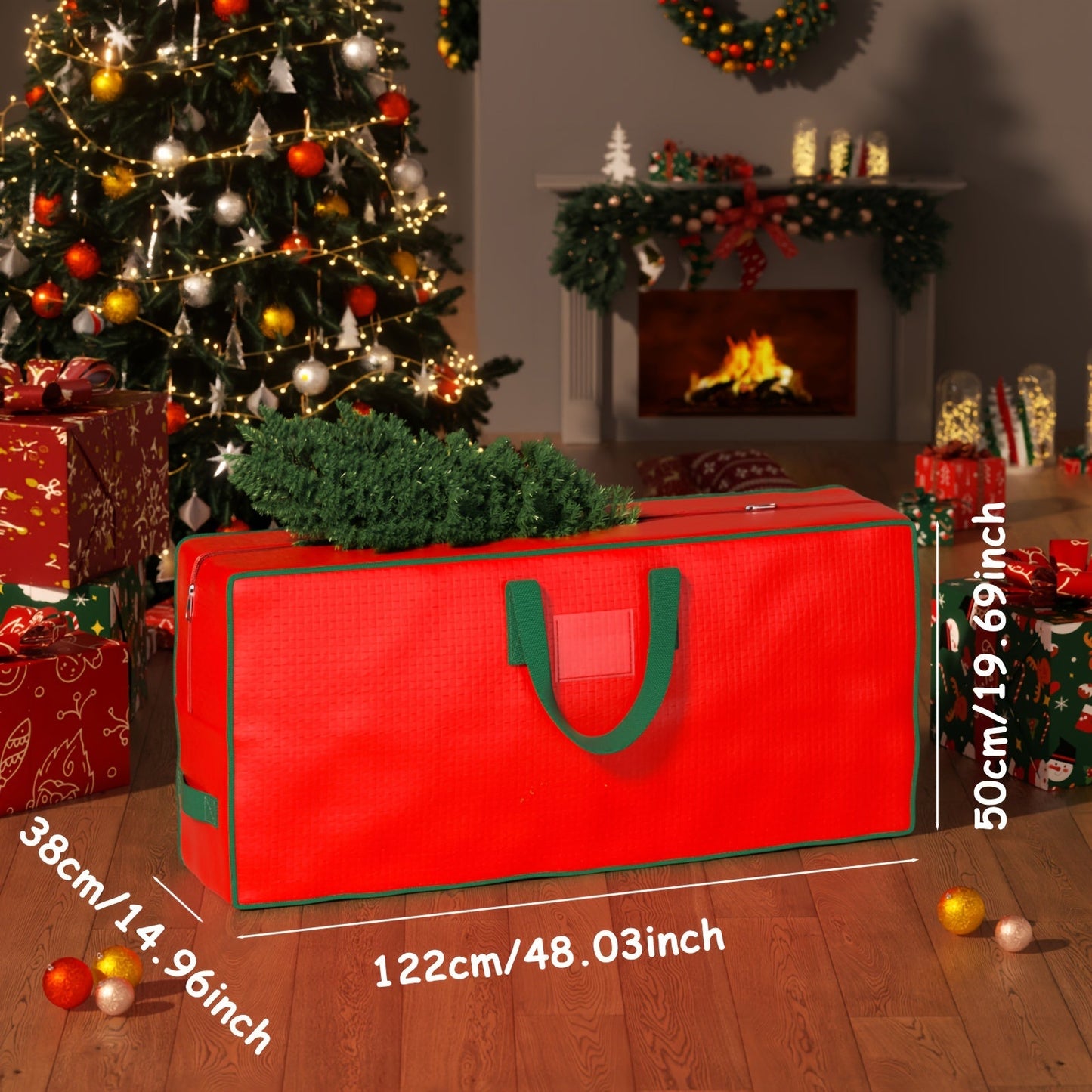 Get organized with the 1pc YOUFEN Large Capacity Storage Bag. Made of durable plastic, this foldable Christmas tree carrier features double handles for easy transport. Weather-resistant and unfinished, this versatile bag can be used independently for