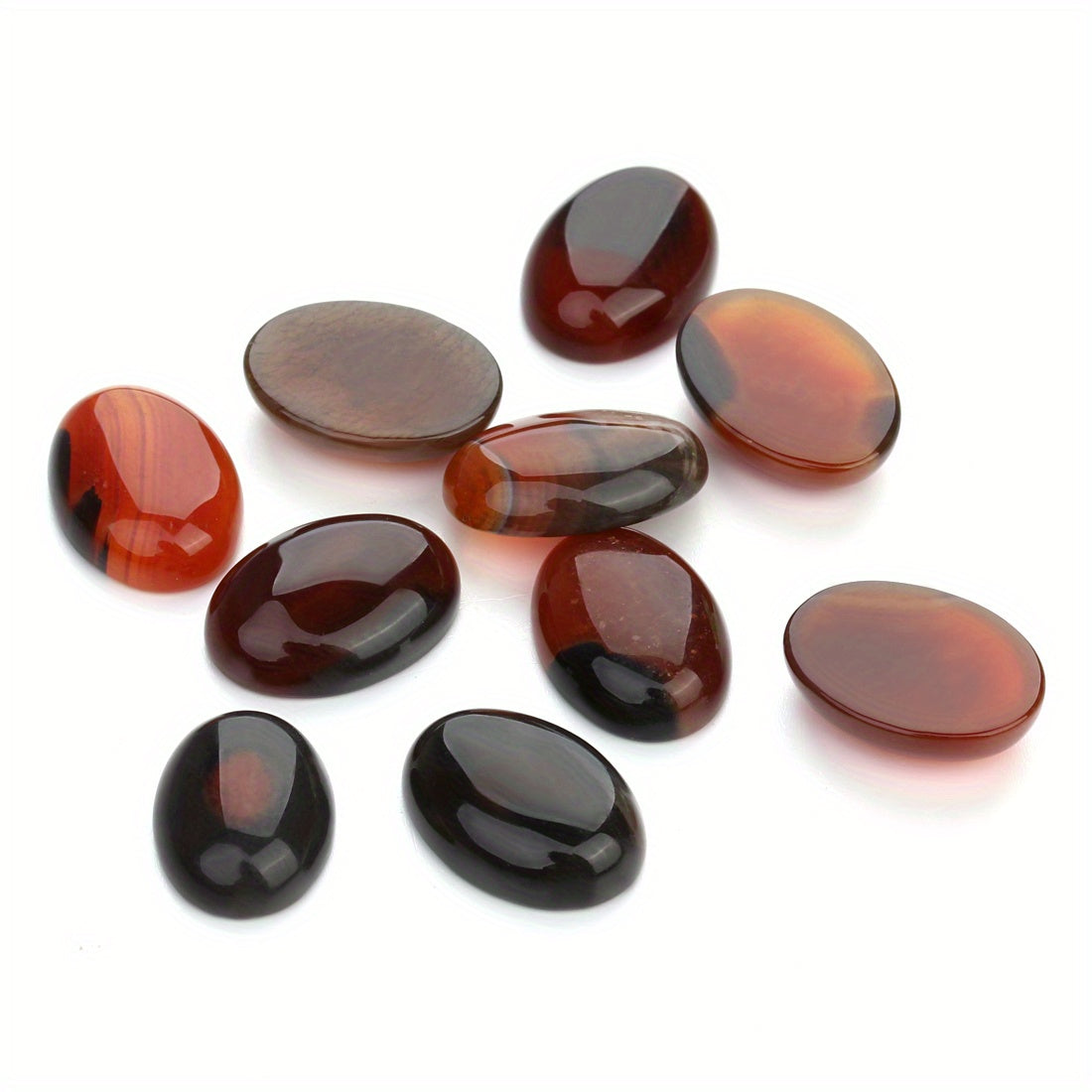 10 ta tabiiy oval agate tekis orqa qoplamali qimmatbaho tosh cabochonlar 10*14mm/18*13mm o'lchamlarida, shifo beruvchi chakra kristal tosh marjonlari uchun. Teshiklari yo'q bo'lgan zargarlik hunarmandchiligi uchun mukammal.