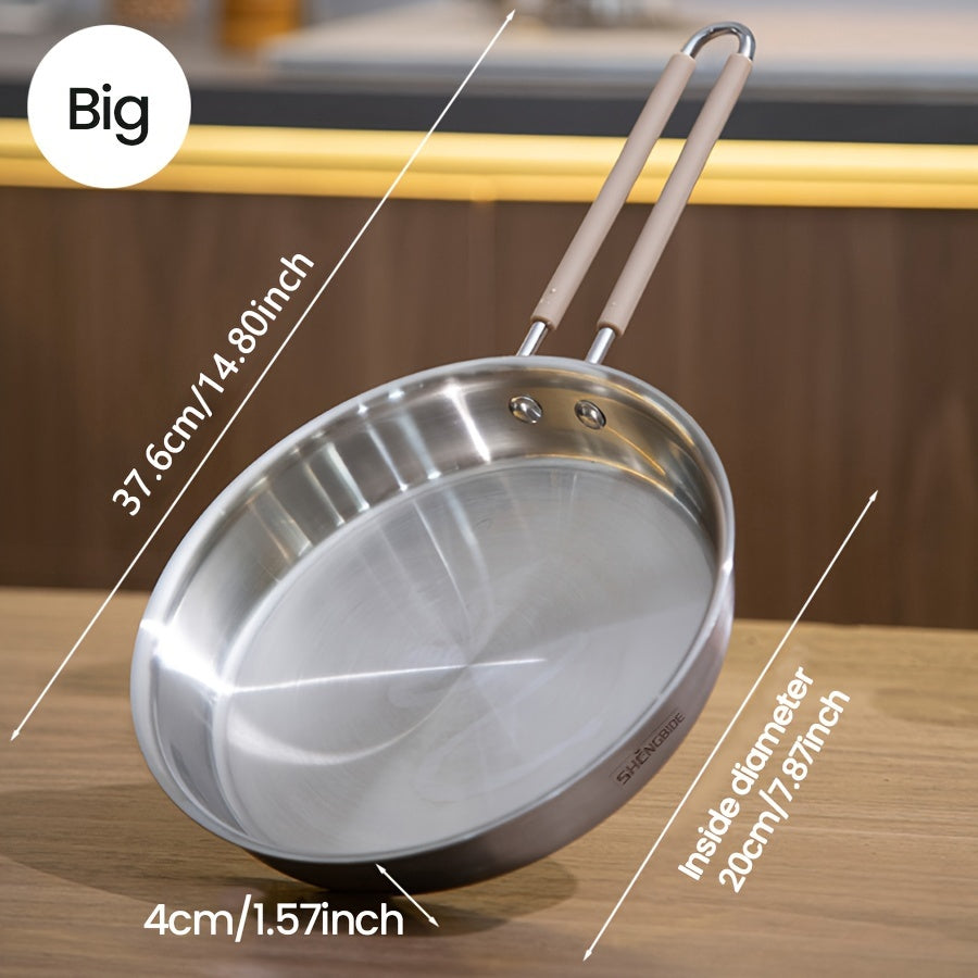 Get ready to revamp your kitchen with the versatile Stainless Steel 3-Layer Frying Pan in 15/13 Inch size. This pan offers even heat distribution, durability, and easy cleaning, making it a must-have for your cooking needs. Dishwasher safe and perfect