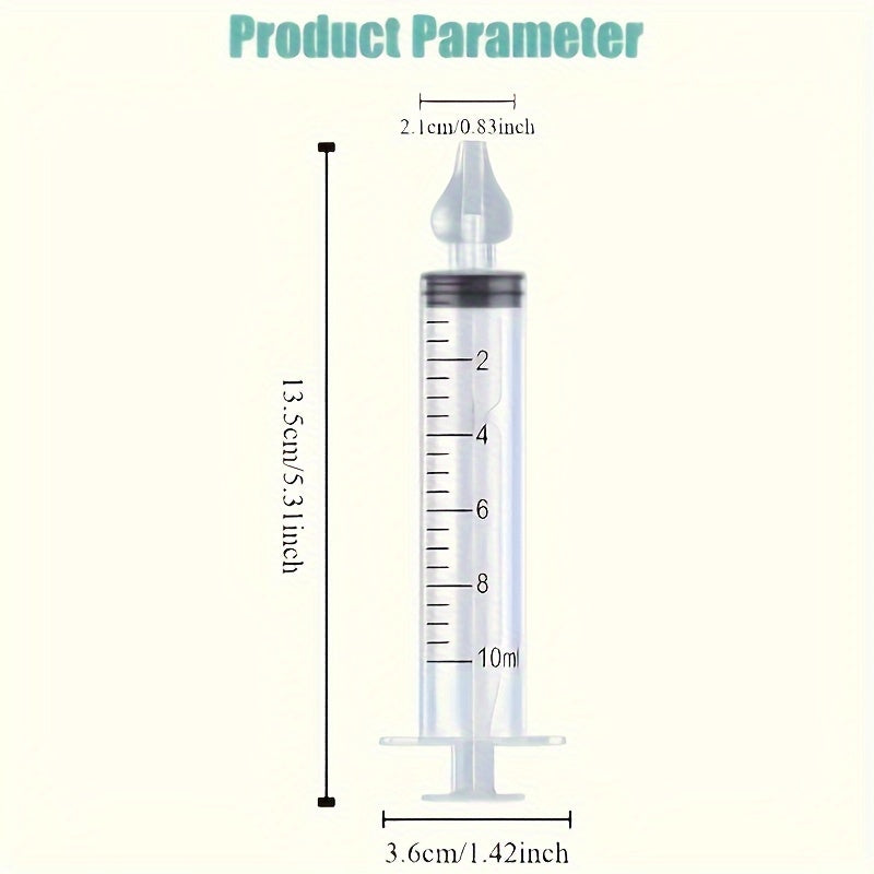Two Silicone Nasal Aspirators for Children - Gentle Nose Cleaning Syringe, 10ml Rinse Tool for Children & Babies 4 Months and Older