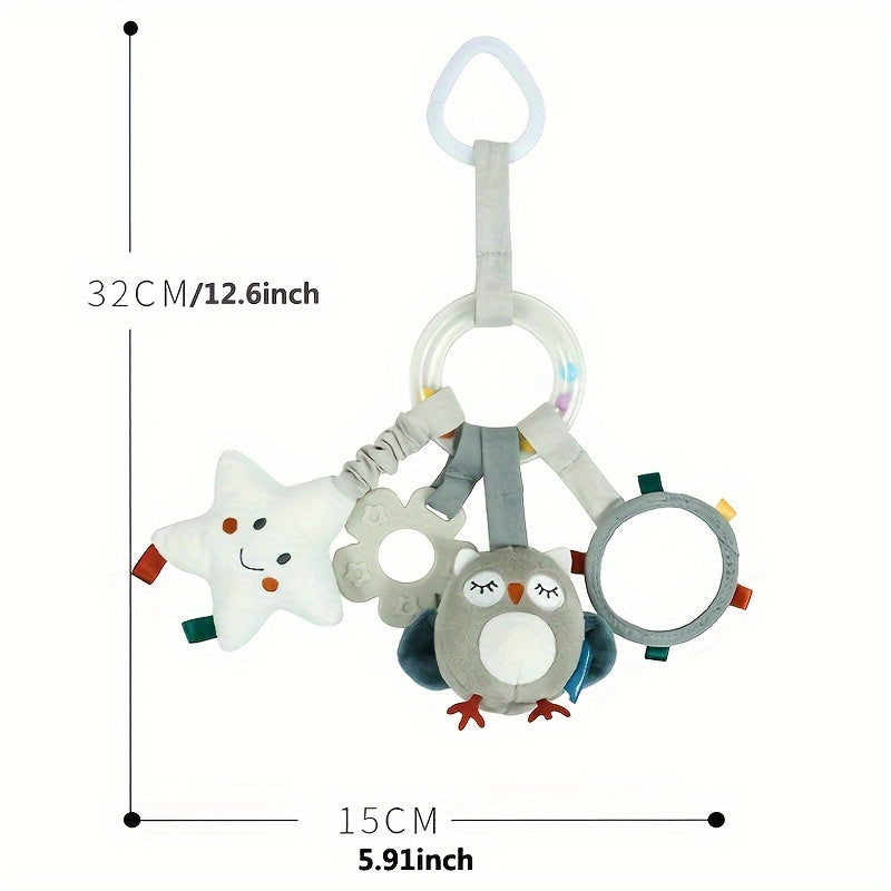 Charming Nordic-style Baby Soothing Toys with Hanging Bed, Hanging Toys, Three-dimensional Plush Characters, and Ringing, Press and Shake Sounds - Perfect for a Variety of Settings