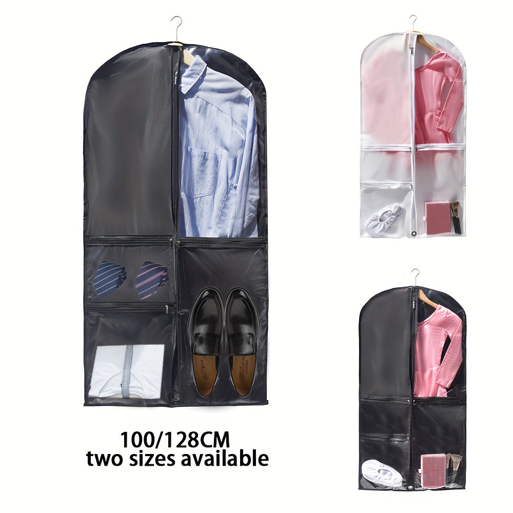 Large garment bag designed for suits, dresses, and dancewear with ample storage space - perfect for travel and business trips, offering hanging storage and protection from dust.