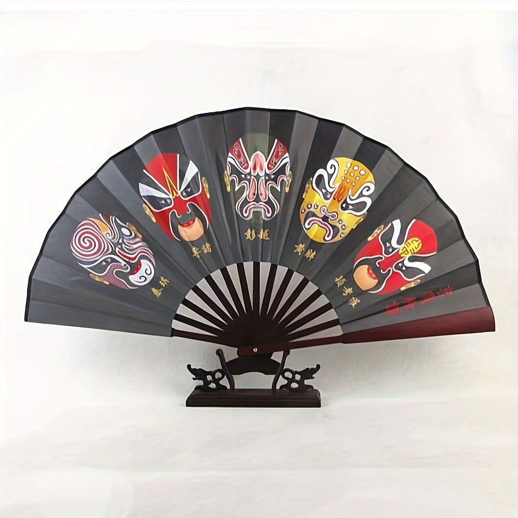 Beautiful 10-inch Bamboo Folding Fan featuring a Dual-Sided Silk Design - Inspired by Traditional Chinese Style, Ideal for Women's Fashion Accessory, Generous Size, Luxurious Silk Material