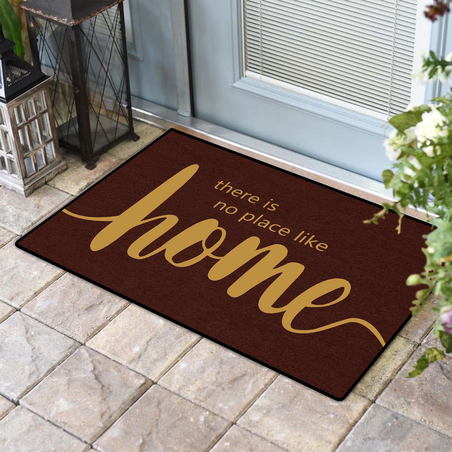 One-piece non-slip Welcome Door Mat designed for indoor and outdoor use. Machine washable and suitable for multiple areas such as family room, living room, kitchen, bedroom, farmhouse, hallway, and laundry room. Perfect for keeping your floors clean and