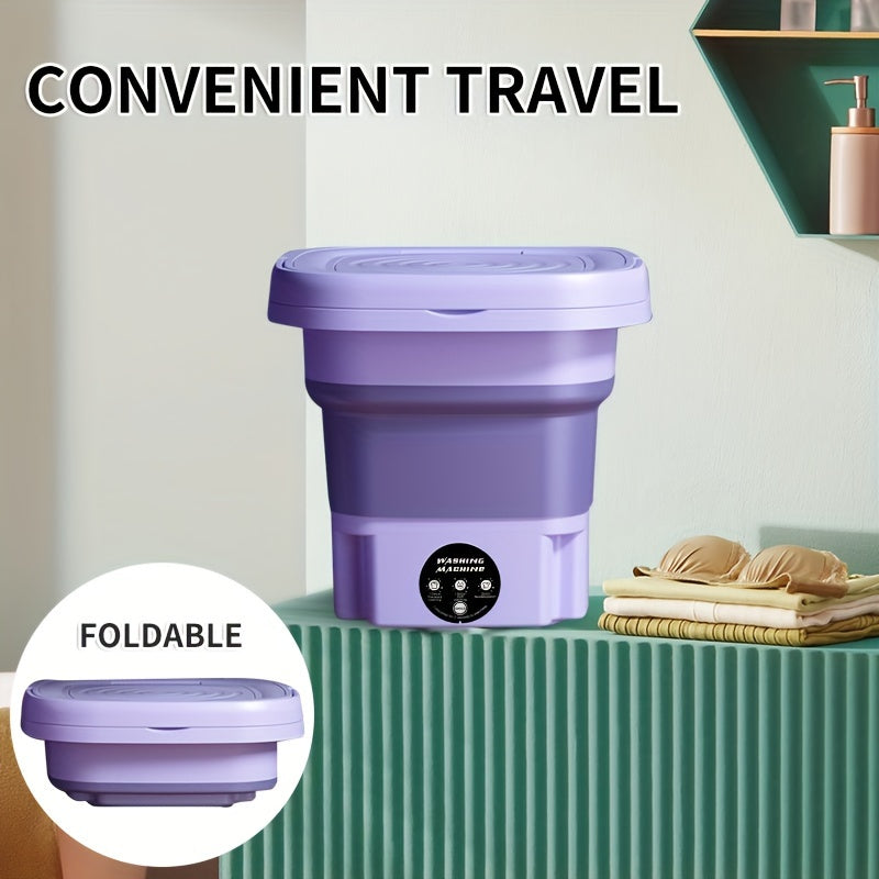 MOMMED Portable Foldable Mini Washing Machine: Fully automatic with touch controls. Ideal for home, travel, laundry, camping, RVs. No battery required.