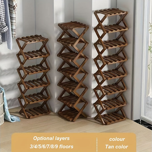 Get a free installation on a retractable shoe rack with foldable 3-9 layers, perfect for small, narrow doorways at home. This multi-layer simple shoe cabinet is a great space-saving solution.