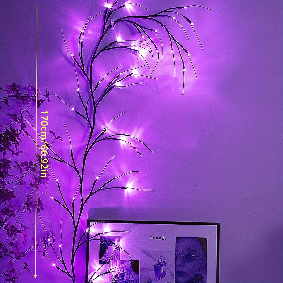 180 LED Waterfall Tree Fairy Lights with 9 drops, 2m/6.65ft indoor garland light with USB plug and 8 modes, ideal for Valentine's Day, St. Patrick's Day, and Easter decorations. (No