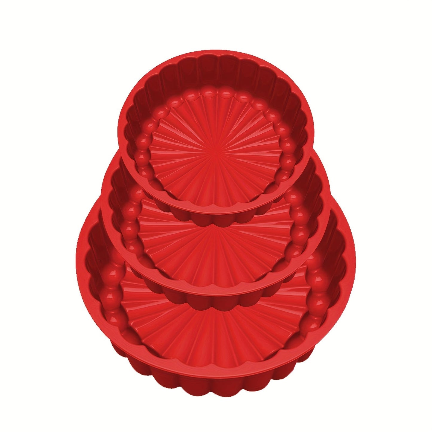 Create mouthwatering cakes with ease using this 3-piece Round Flower Cake Pan Set. These versatile nonstick silicone cake molds are ideal for weddings, family gatherings, DIY projects, birthdays, and more!